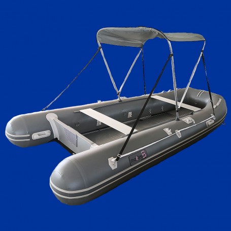 Annexe bateau pneumatique Arctique 400 plancher alu de 4.00m et de couleur gris arctique  en PVC 1.2mm, bimini