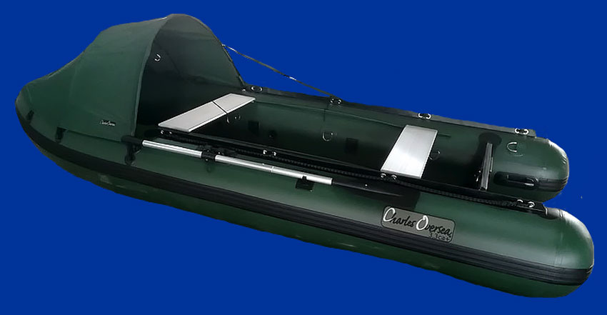 bateau pneumatique vert 3.3ca+ charles oversea pvc 1.2mm
